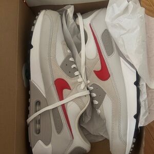 Nike Air Max White and Red Sneakers